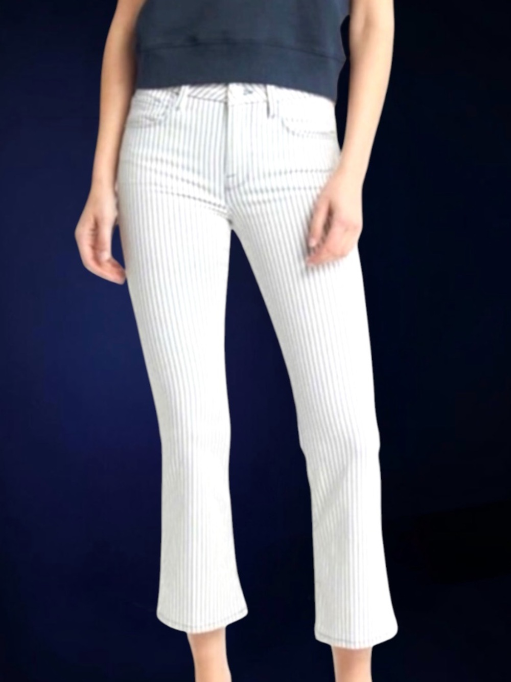 FRAME DENIM LE CROP MINI BOOT STRIPE JEANS SIZE 26